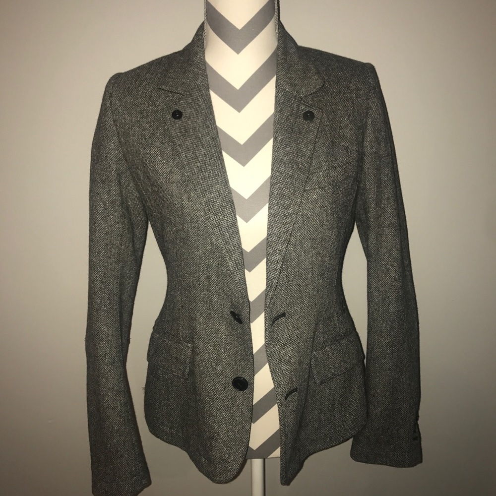 G-Star Raw Tweed Blazer Jacket Gray Marl Lined S